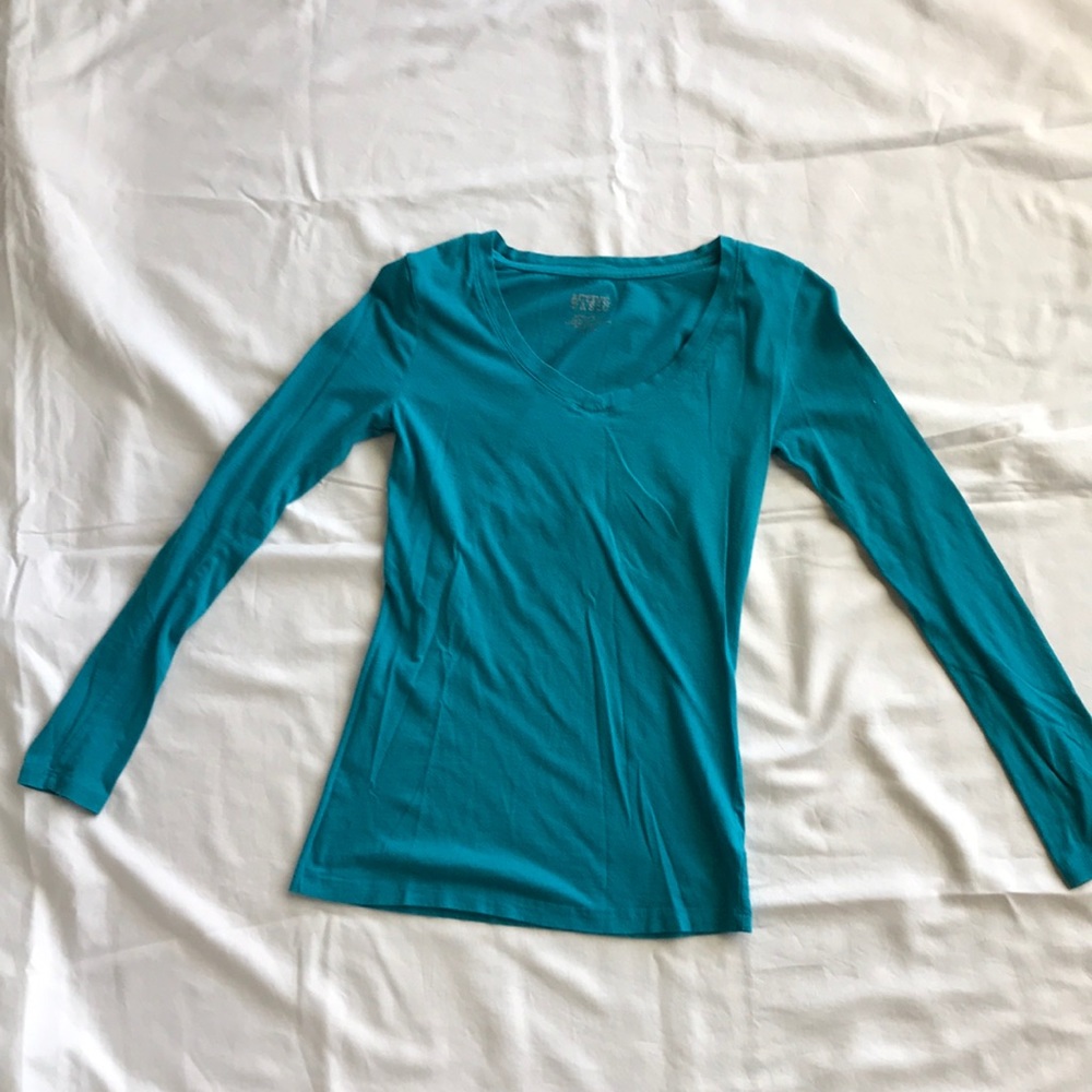 V neck and crew neck long sleeve tees, 2 tees for 1 price